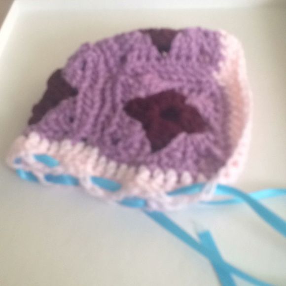 Handmade Newborn-3 mo baby bonnet bundle item only! - Picture 4 of 4